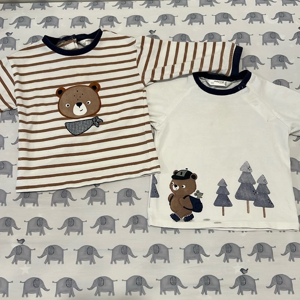 EUC Mayoral Long Sleeve T Shirts - Set of 2 🐻 🚭